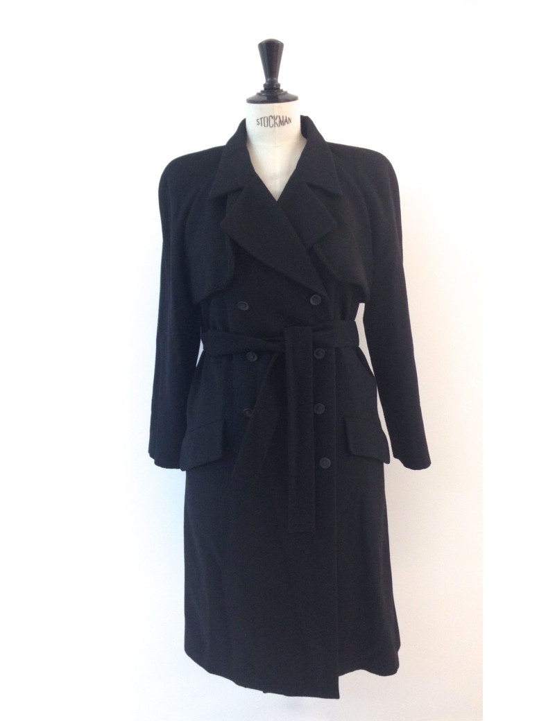 Manteau caban cachemire noir CHANEL T 42