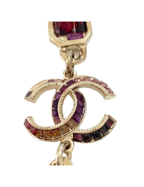 CHANEL stones and gilded metal long necklace