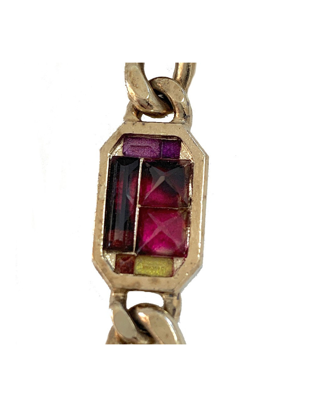 Sautoir CHANEL métal doré et pierres 