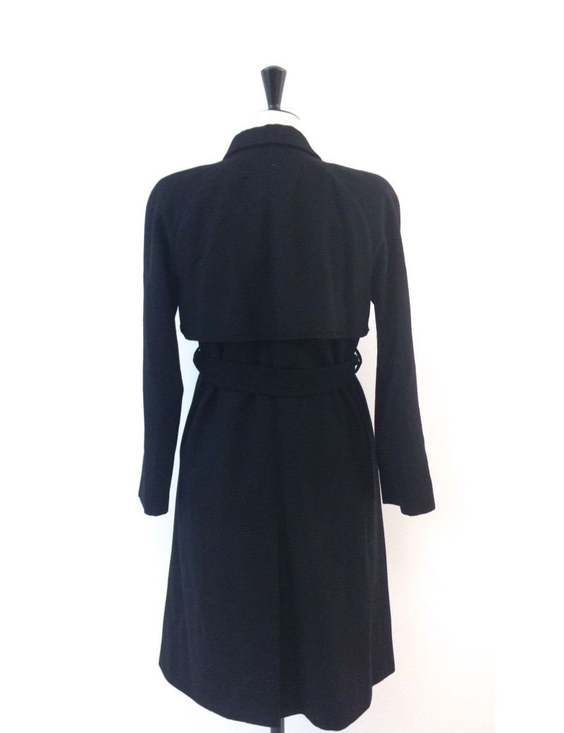 Manteau caban cachemire noir CHANEL T 42