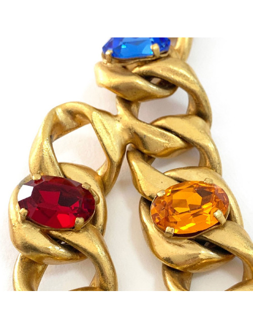 Ceinture imposante CHANEL  chaine et cabochons 80'