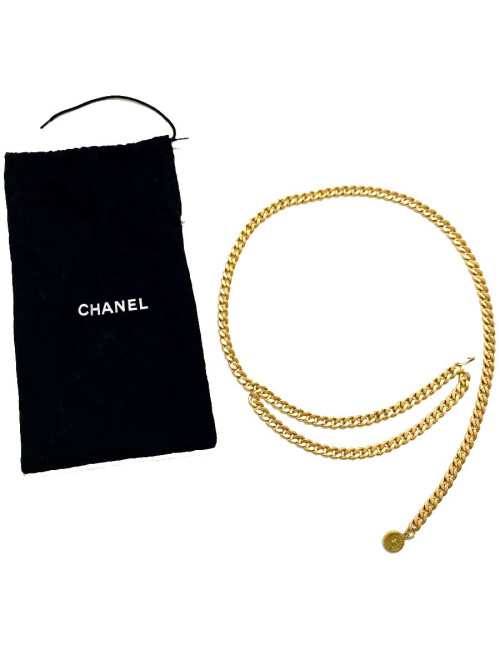 Ceinture chaine CHANEL vintage en métal doré