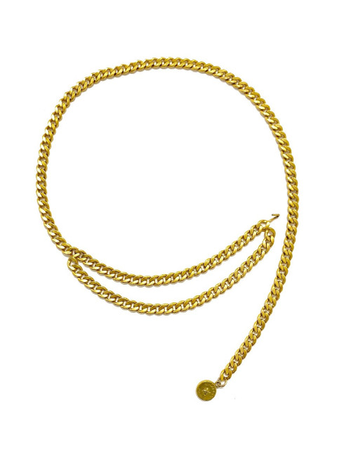 Ceinture chaine CHANEL vintage en métal doré