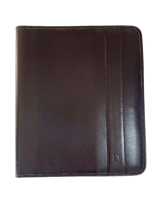 Couverture de répertoire CHRISTIAN DIOR cuir marron foncé Vintage