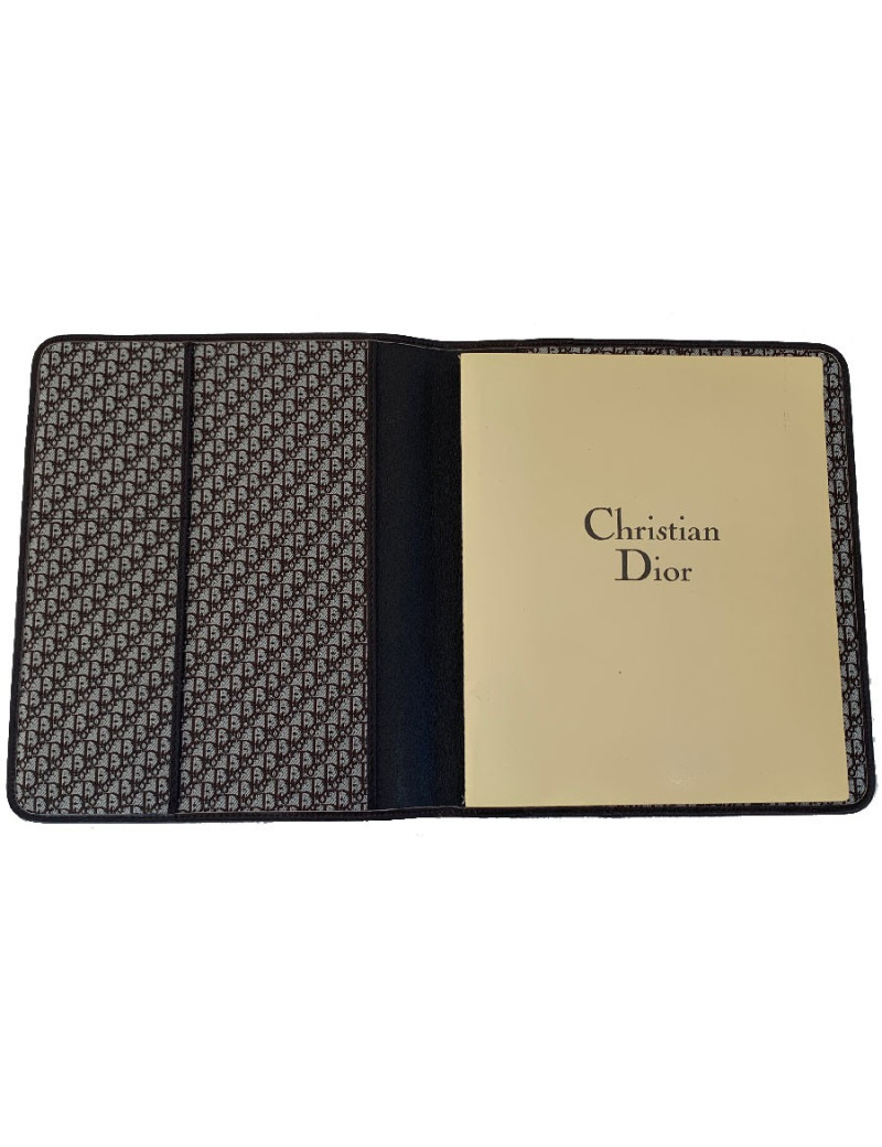 CHRISTIAN DIOR vintage directory cover in dark brown leather
