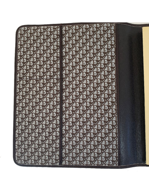 CHRISTIAN DIOR vintage directory cover in dark brown leather