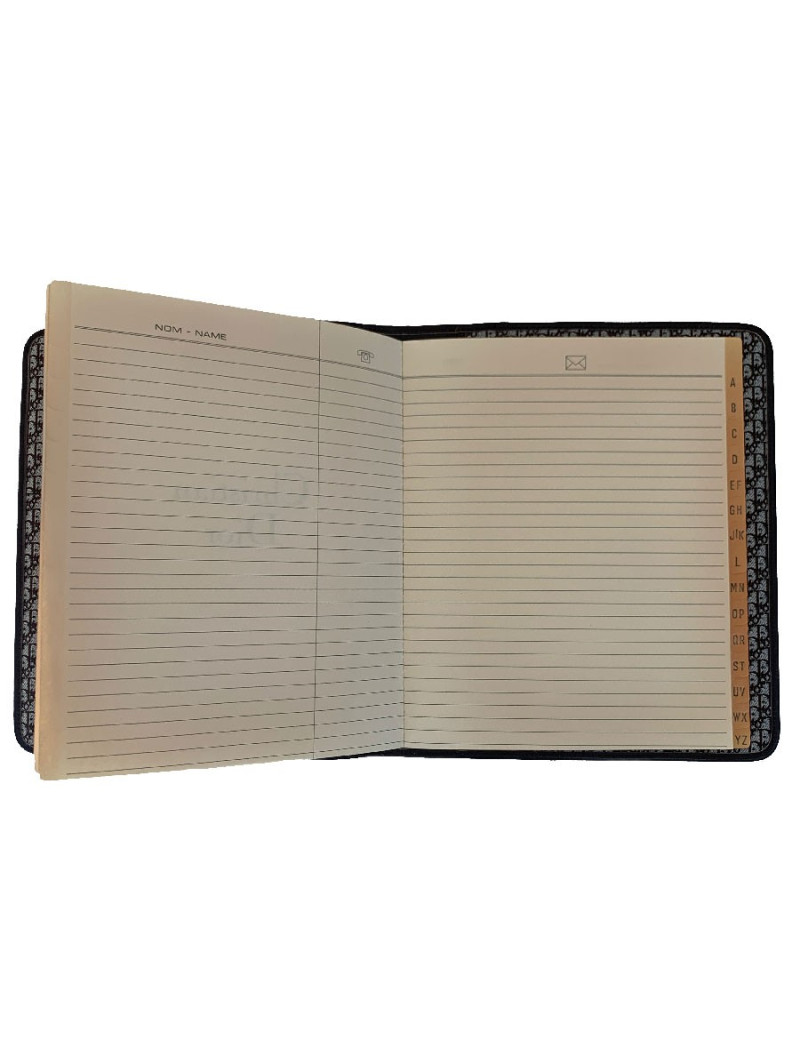 CHRISTIAN DIOR vintage directory cover in dark brown leather