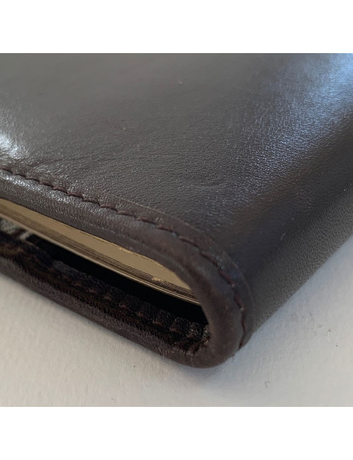 CHRISTIAN DIOR vintage directory cover in dark brown leather