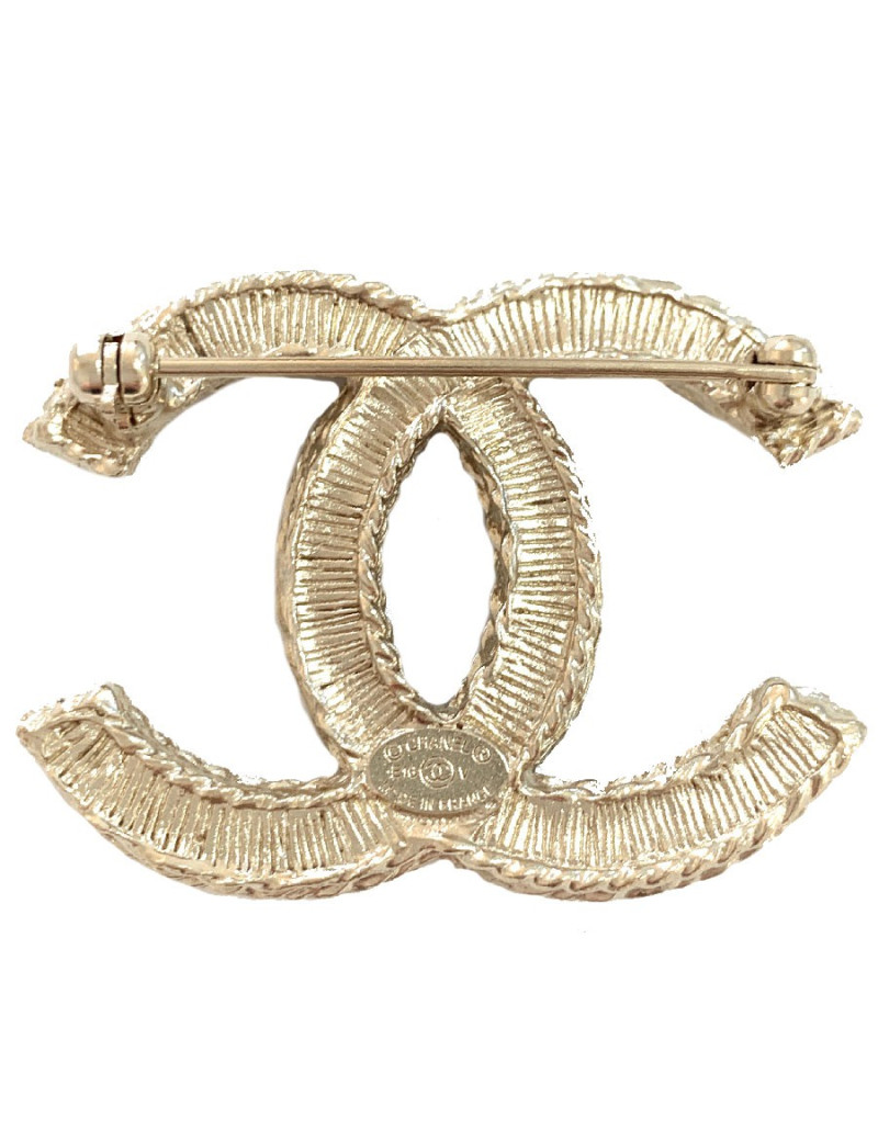 Broche CHANEL dorée et perles nacrées