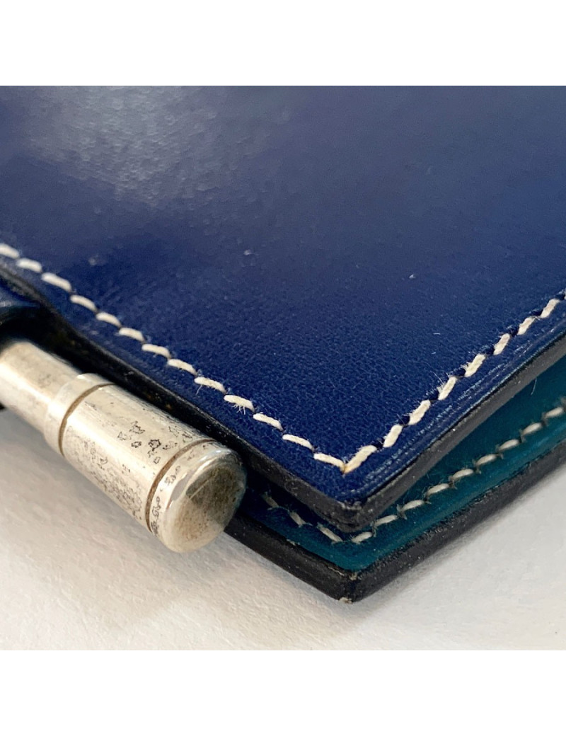 Porte Agenda HERMES bleu petit modèle