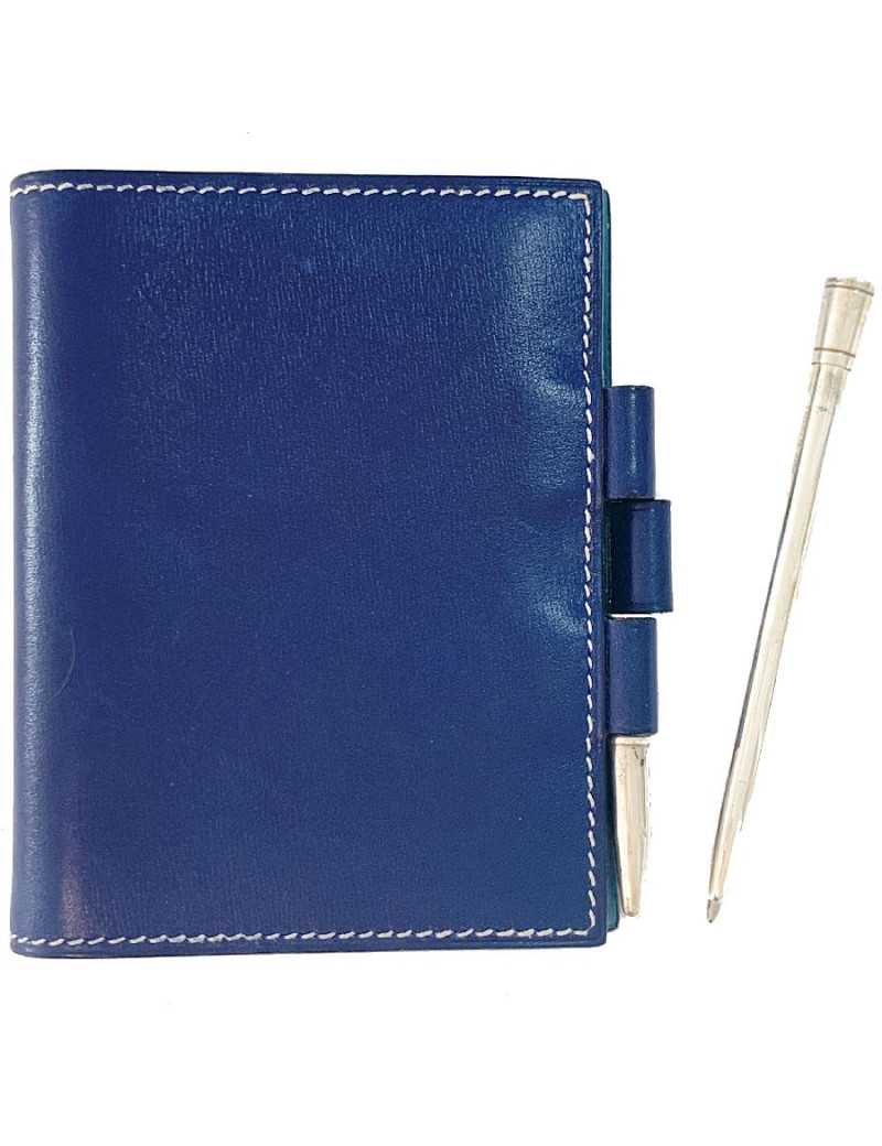 Porte Agenda HERMES bleu petit modèle