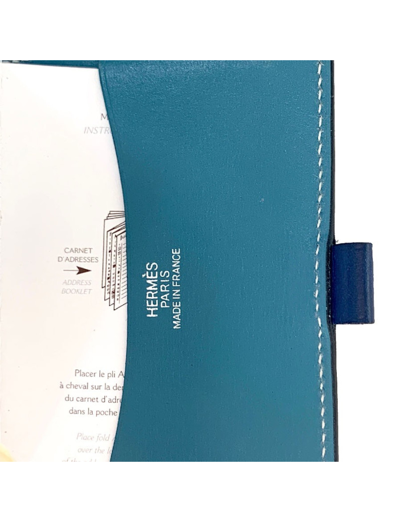 Porte Agenda HERMES bleu petit modèle