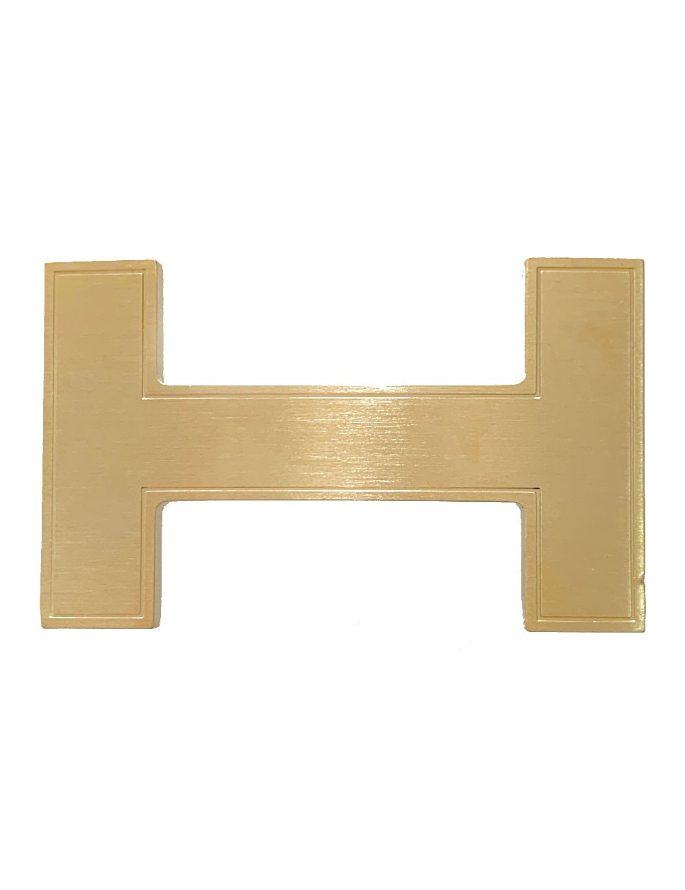 Boucle H HERMES métal doré mat