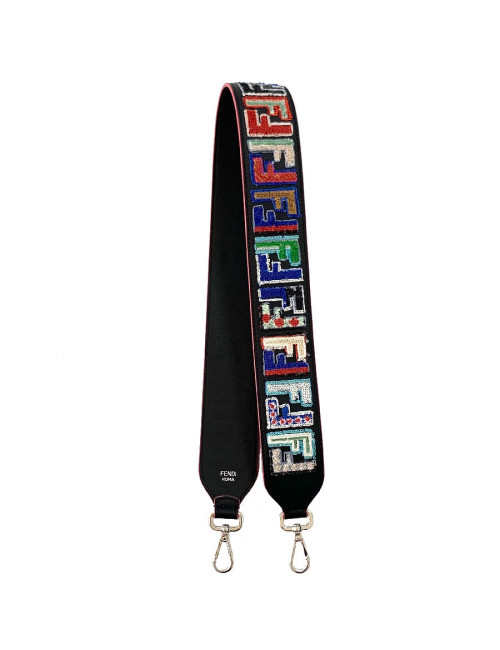 Bandoulière FENDI Strap You en cuir et sequins multicolores