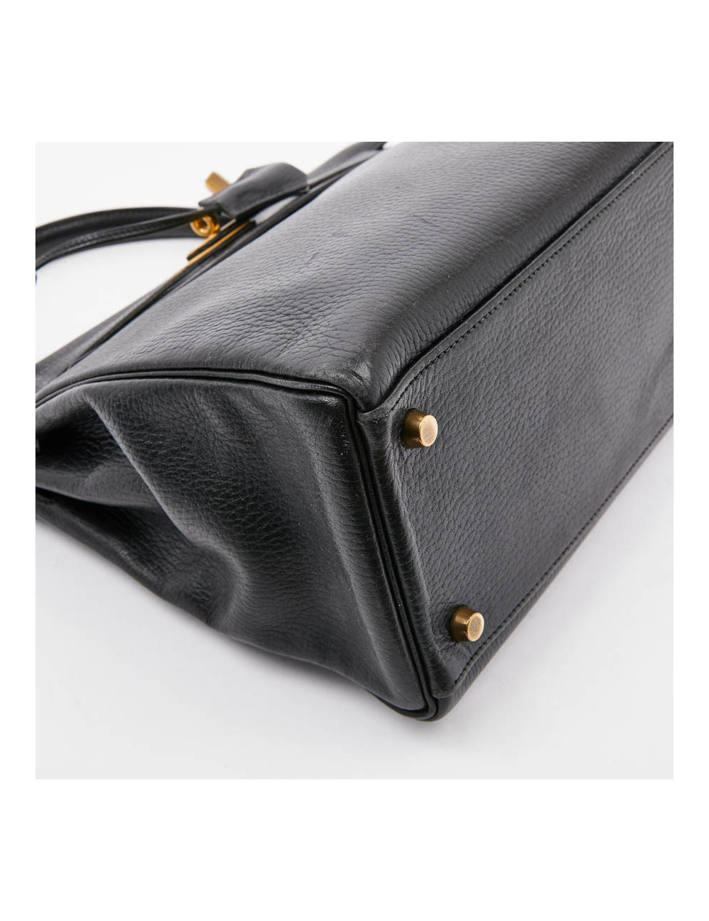 Kelly 32 HERMES cuir grainé noir 