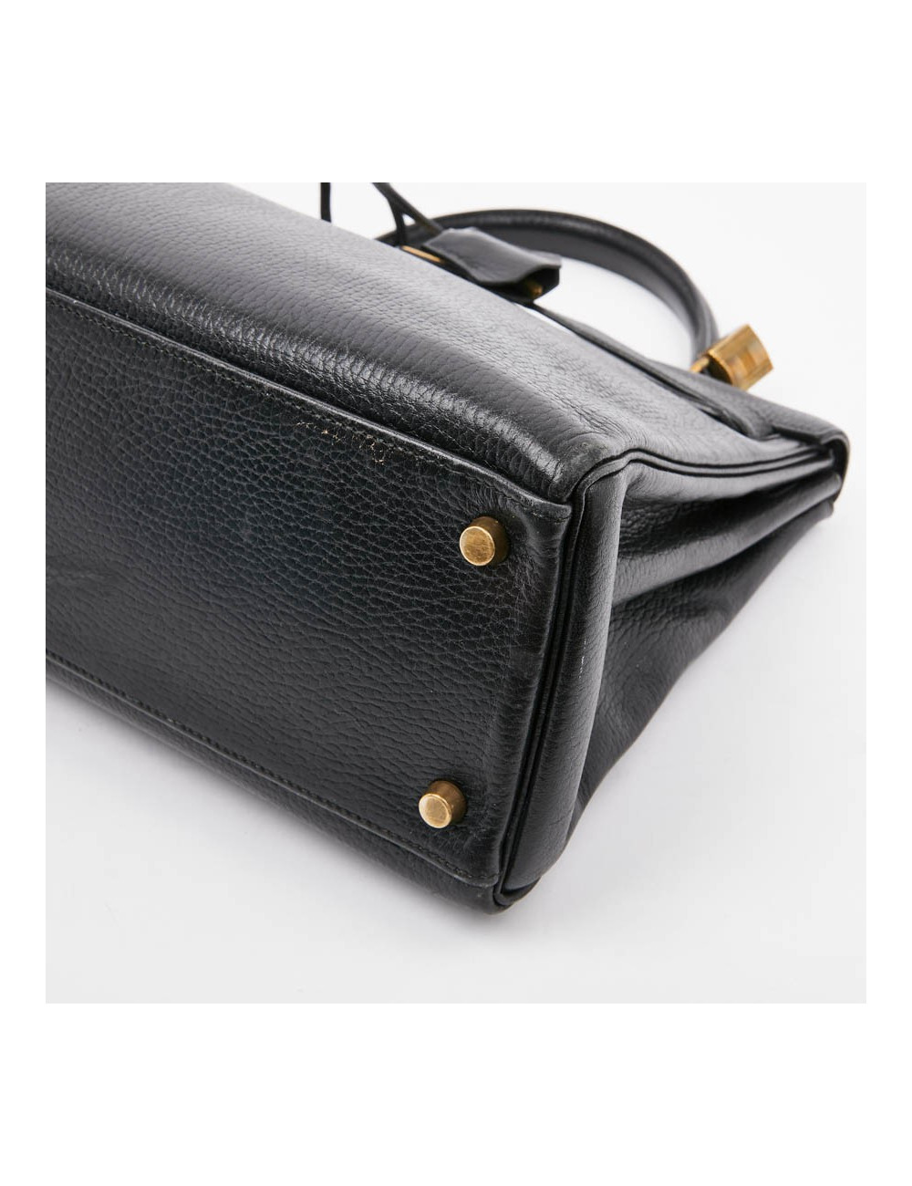 Kelly 32 HERMES cuir grainé noir 
