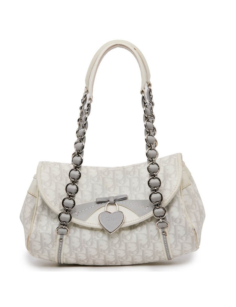 Sac vintage DIOR monogram blanc et beige