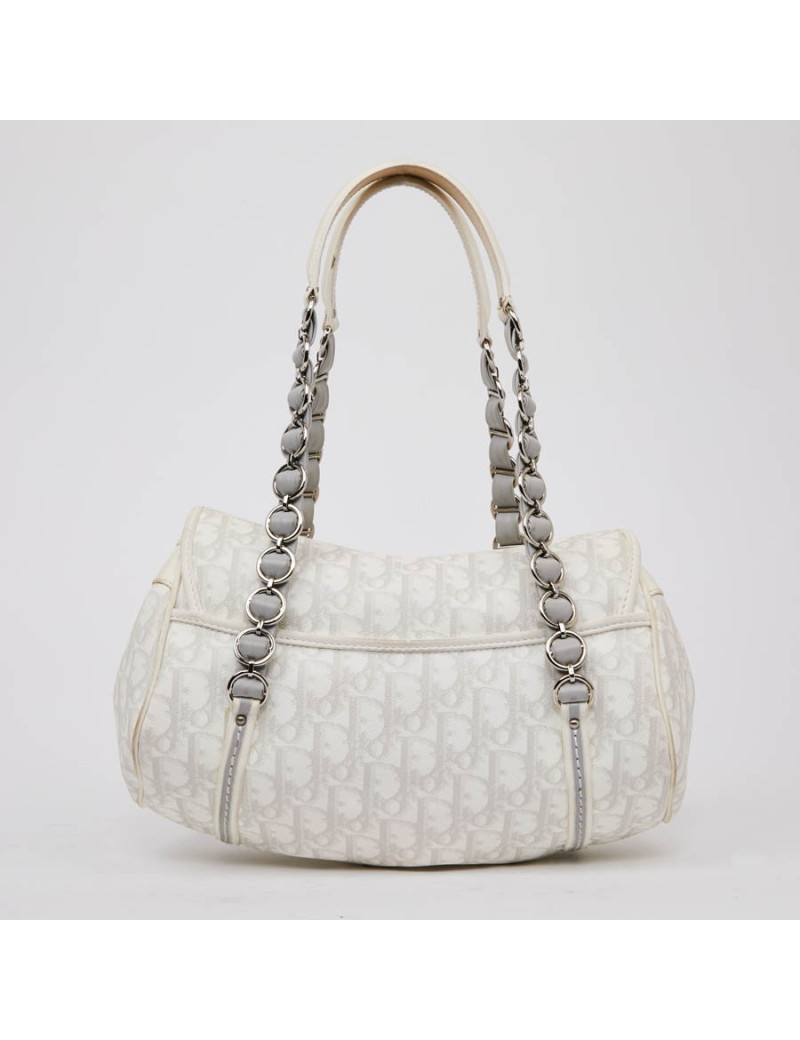 Sac vintage DIOR monogram blanc et beige