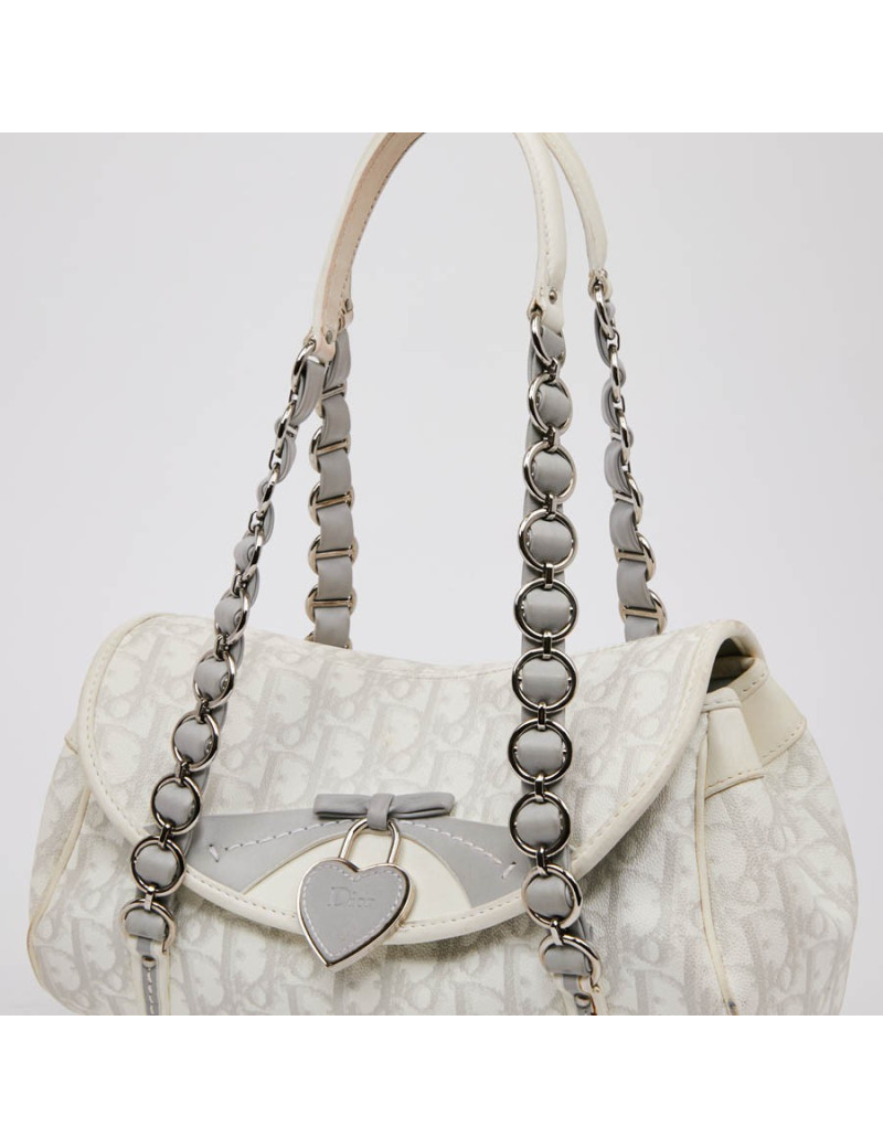 Sac vintage DIOR monogram blanc et beige