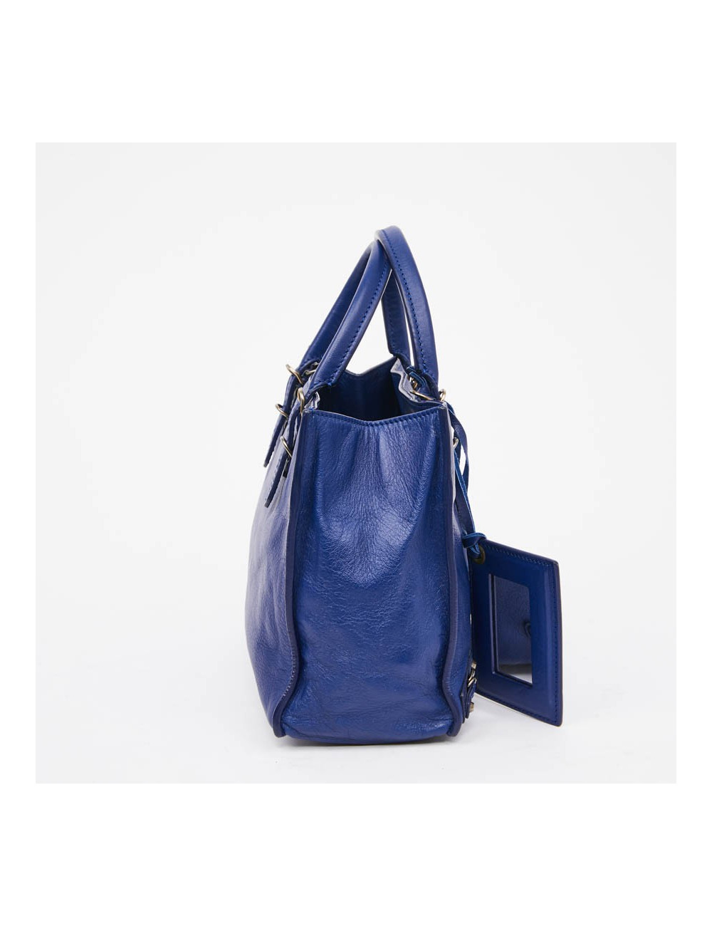 Mini City Bag BALENCIAGA cuir bleu encre 