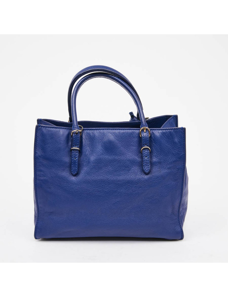 Mini City Bag BALENCIAGA cuir bleu encre 