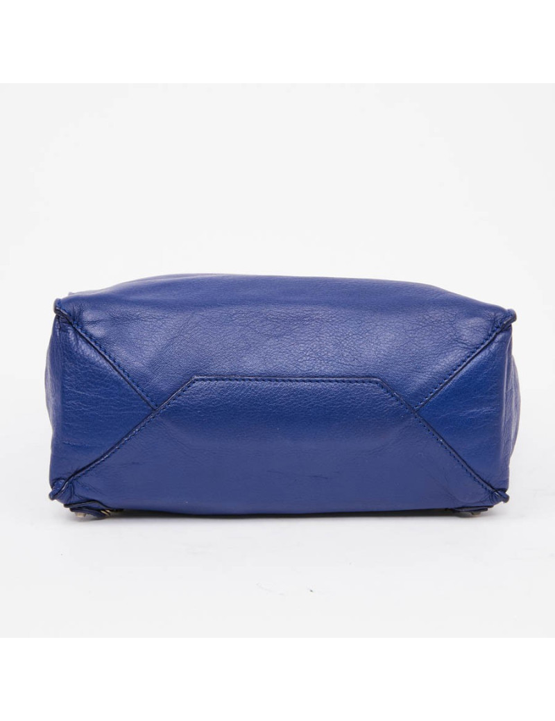 mini sac BALENCIAGA cuir bleu encre 