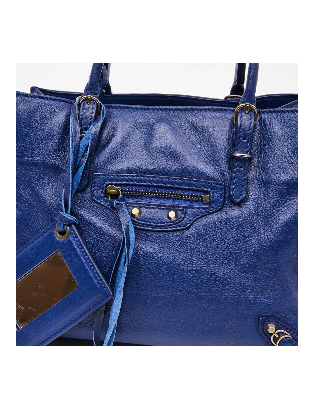 Mini City Bag BALENCIAGA cuir bleu encre 