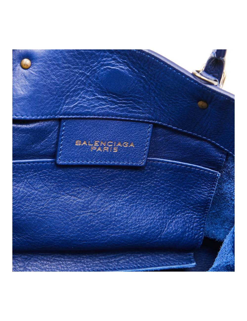 Mini City Bag BALENCIAGA cuir bleu encre 