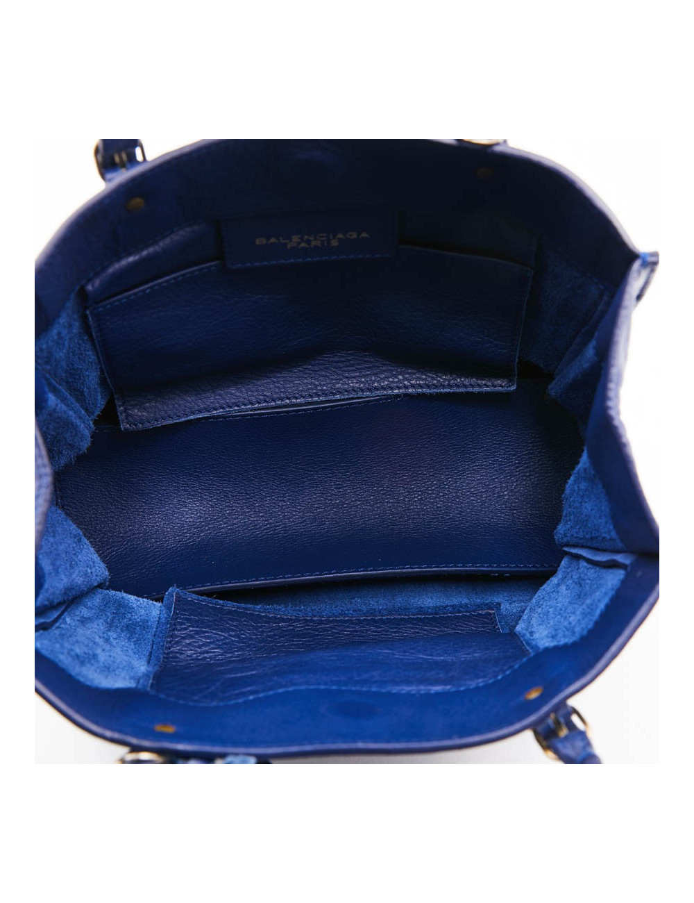 Mini City Bag BALENCIAGA cuir bleu encre 