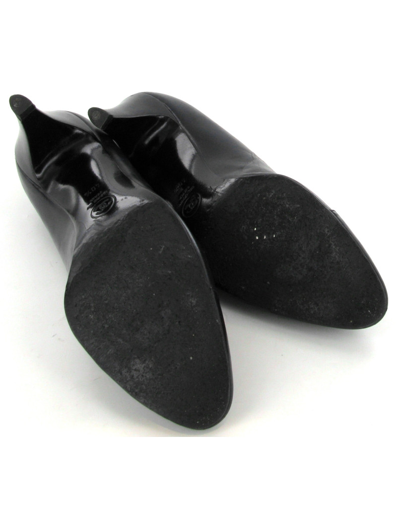 Escarpins CHANEL T40.5 veau lisse bleu marine