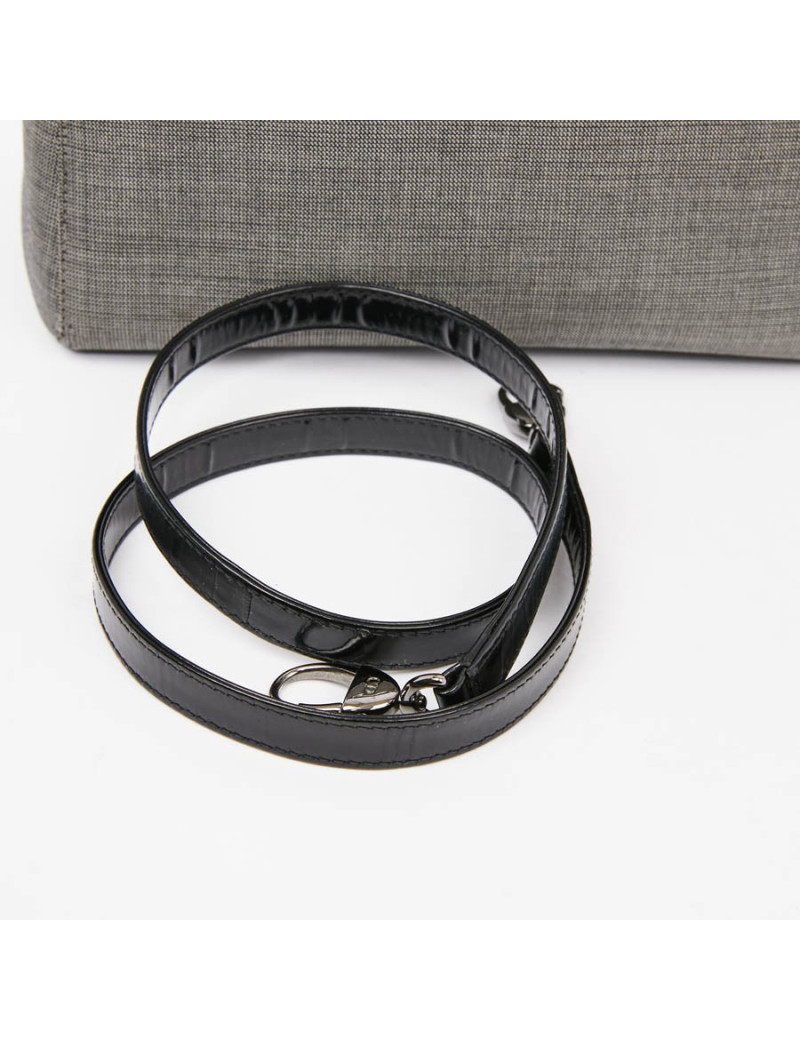 Sac Lady D CHRISTIAN DIOR tissu gris