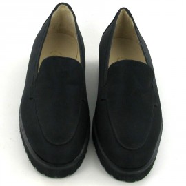Moccasins CHANEL T 39.5 in black satin canvas