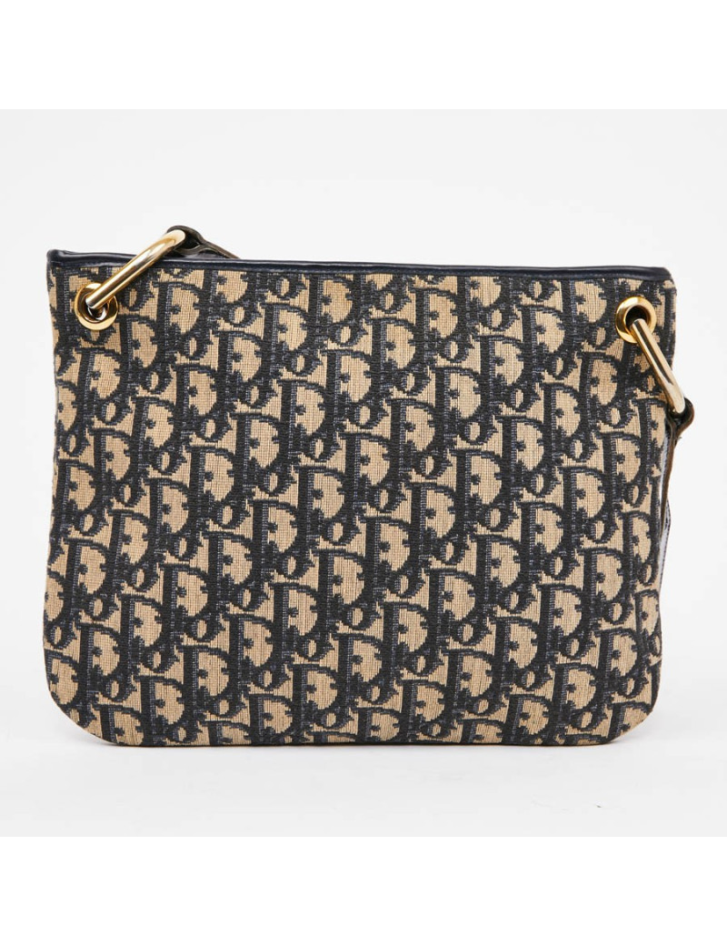Sac vintage DIOR toile monogram bleu