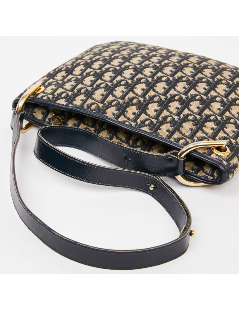 Sac vintage DIOR toile monogram bleu