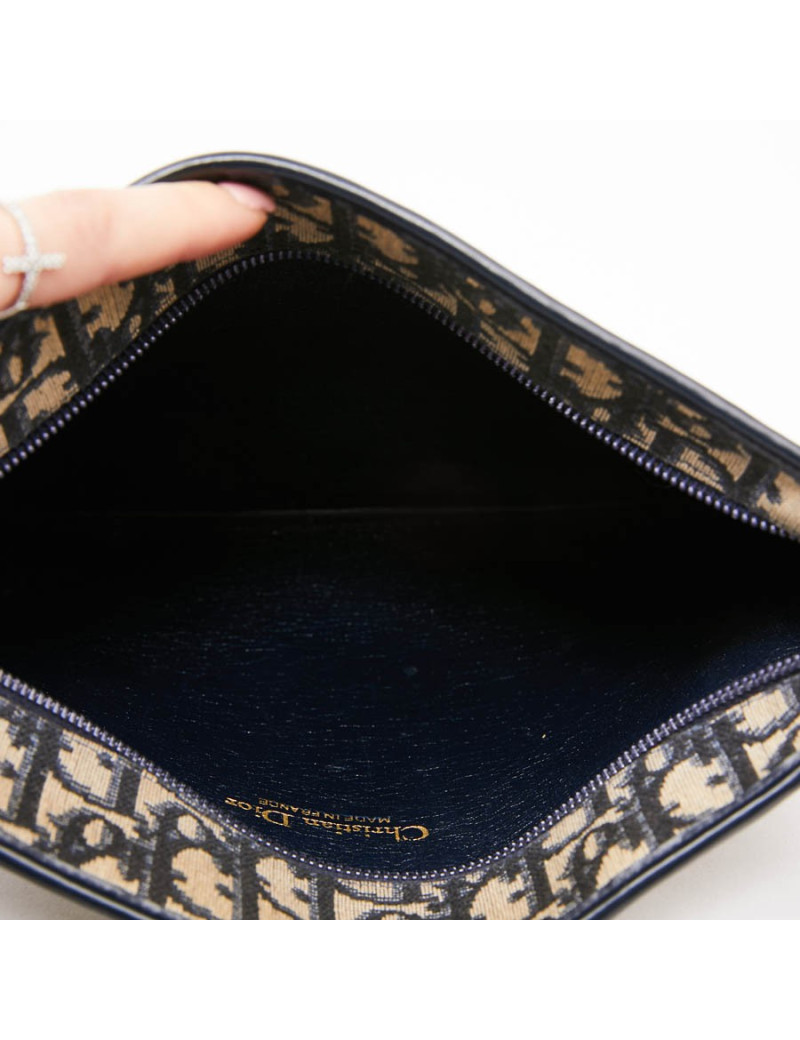 Sac vintage DIOR toile monogram bleu