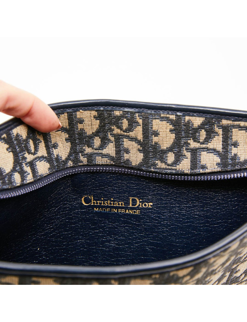 Sac vintage DIOR toile monogram bleu
