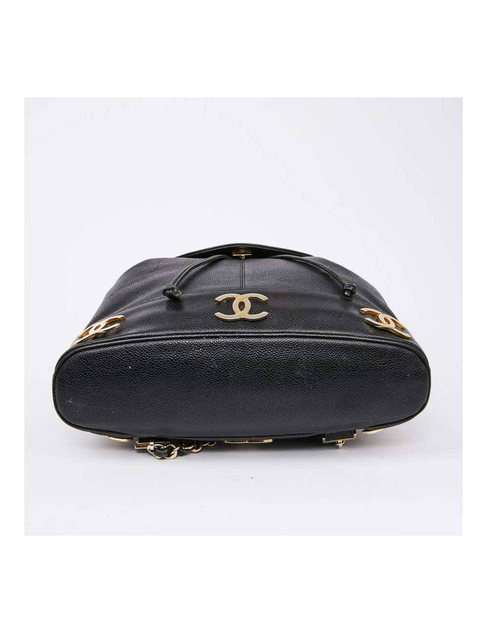 Sac à dos CHANEL noir cuir caviar
