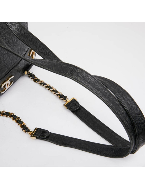 Sac à dos CHANEL noir cuir caviar