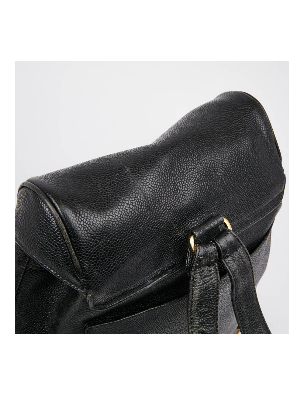 Sac à dos CHANEL cuir caviar noir Vintage