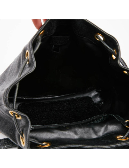 Sac à dos CHANEL cuir caviar noir Vintage