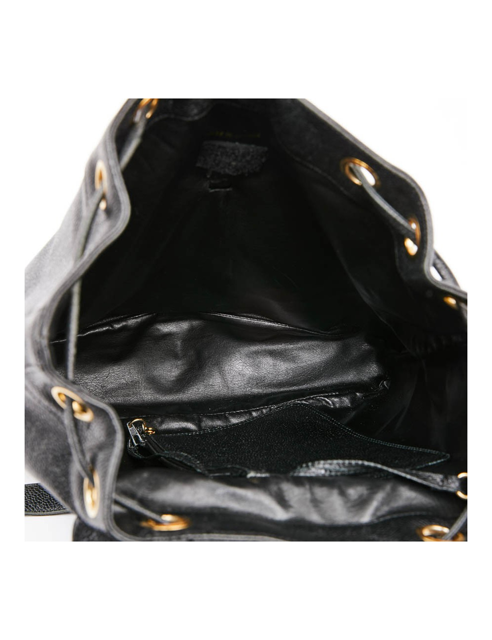 Sac à dos CHANEL cuir caviar noir Vintage