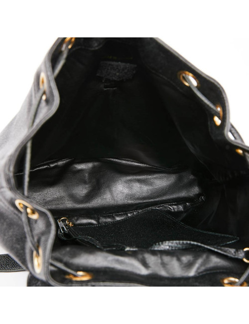 Sac à dos CHANEL noir cuir caviar