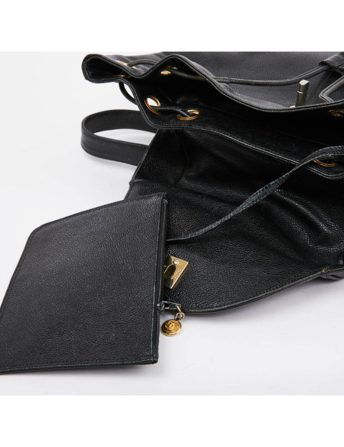 Sac à dos CHANEL noir cuir caviar