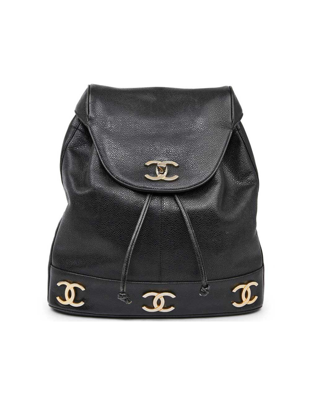 Sac à dos CHANEL noir cuir caviar