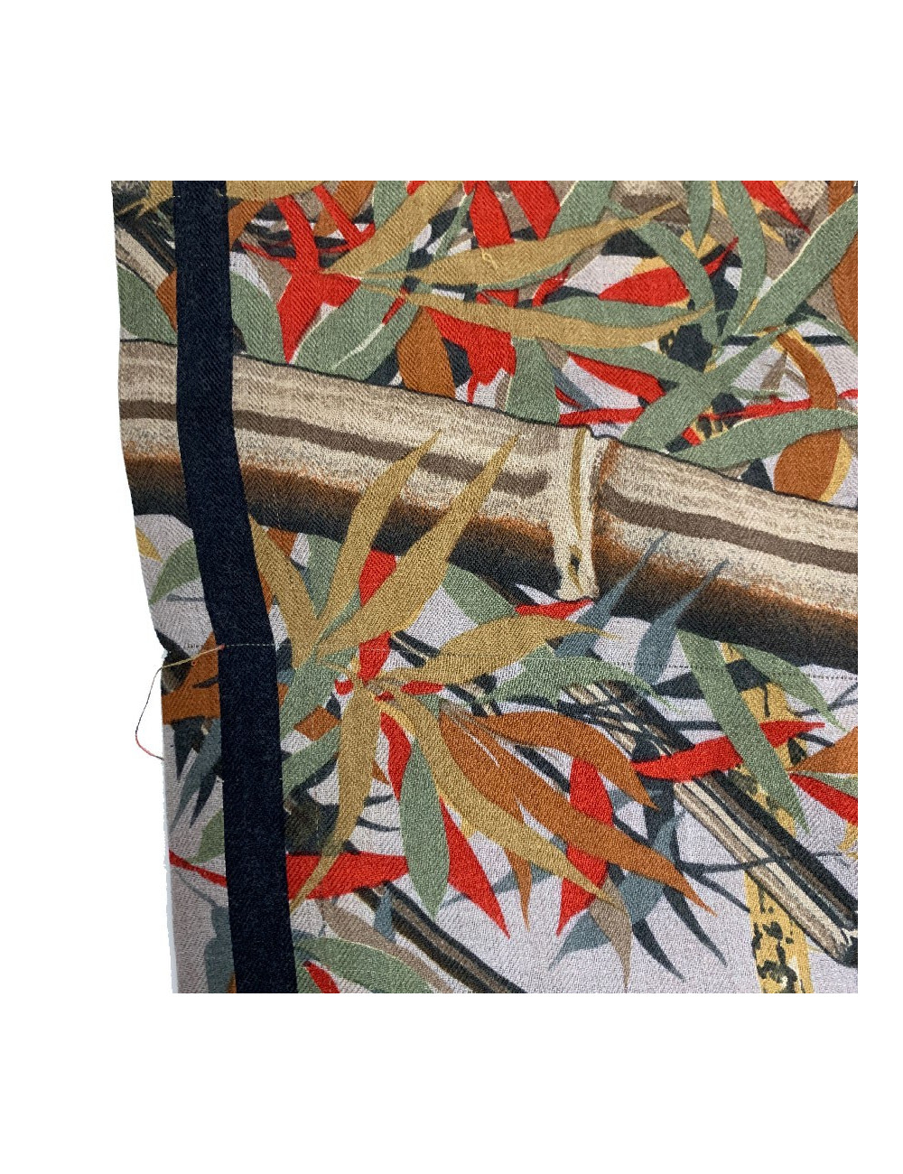 HERMES brown bambou stems print scarf