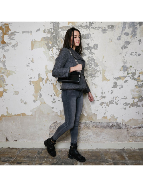 Sac DIOR cuir verni mat noir Collector