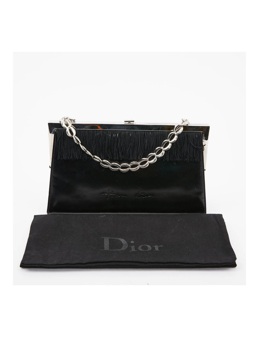 Sac DIOR cuir verni mat noir Collector