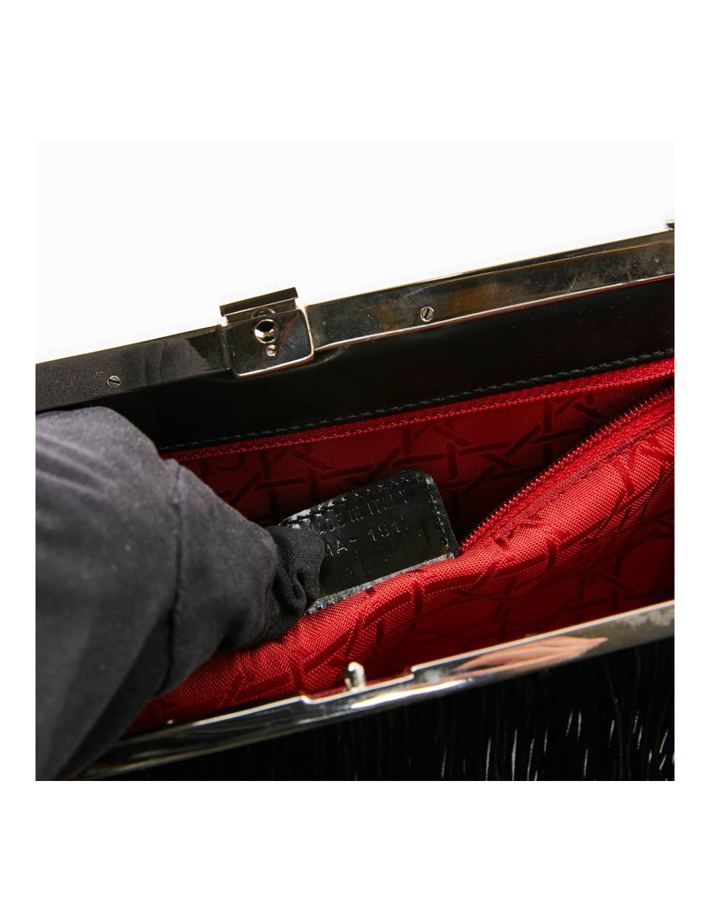 Sac DIOR cuir verni mat noir Collector