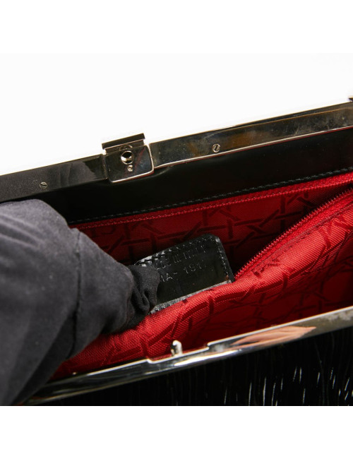 Sac DIOR cuir verni mat noir Collector