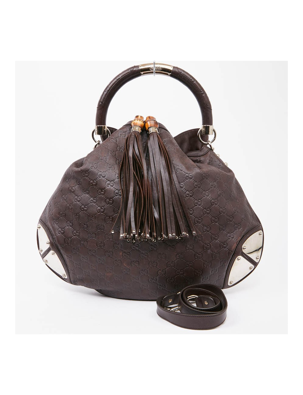 Sac GUCCI Indy cuir monogram marron